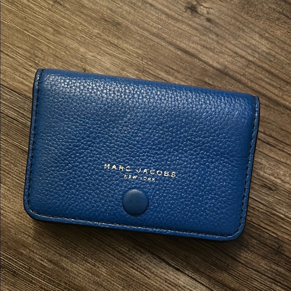 Marc Jacobs Cobalt Blue Leather Card Holder